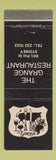 Matchbook Cover - The Grange Restaurant Sydney Australia