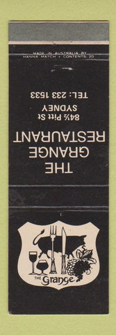 Matchbook Cover - The Grange Restaurant Sydney Australia