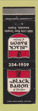 Matchbook Cover - Black Baron Fairfax Annandale VA