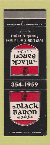Matchbook Cover - Black Baron Fairfax Annandale VA