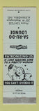 Matchbook Cover - Sa Ru Do Lounge Alexandria IN