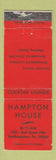 Matchbook Cover - Hampton House Southampton PA WORN