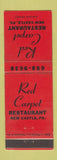 Matchbook Cover - Red Carpet Restaurant New Castle PA WEAR
