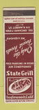 Matchbook Cover - State Grill Inglewood CA