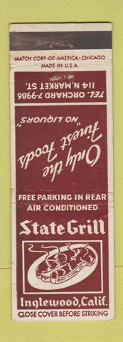 Matchbook Cover - State Grill Inglewood CA