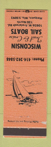 Matchbook Cover - Wisconsin Trail Cruise Sail Boats Mequon WI WEAR