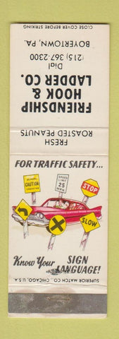 Matchbook Cover - Friendship Hook and Ladder Boyertown PA WEAR