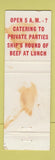Matchbook Cover - Colonial Market Inn WORN