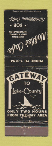 Matchbook Cover - Noble's Cafe Middletown CA WORN BLACK