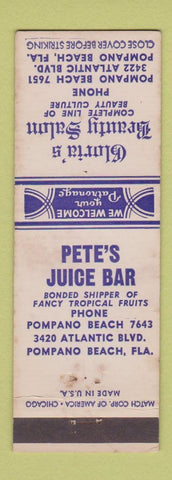 Matchbook Cover - Cloria's Beauty Salon Pompano Beach FL WEAR