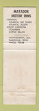 Matchbook Cover - Matador Motor Inn Columbia SC WEAR