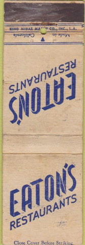 Matchbook Cover - Eaton's Restaurants King Midas WEAR
