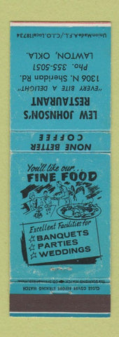 Matchbook Cover - Lew Johnson's Restaurant Lawton OK WEAR
