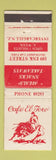 Matchbook Cover - Cafe El Toro Invercargill New Zealand WORN