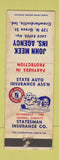 Matchbook Cover - John Meek Insurance Crawfordsville IN WORN