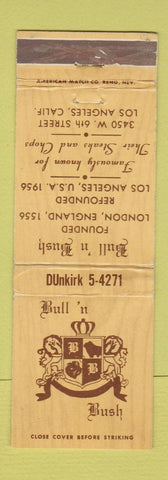 Matchbook Cover - Bull n Bush Restaurant Los Angeles CA