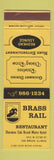Matchbook Cover - Brass Rail Restaurant Oak Brook IL