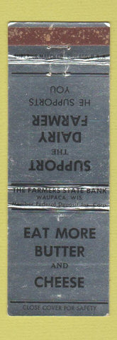 Matchbook Cover - Farmers State Bank Saupaca WI Dairy Butter Cheese