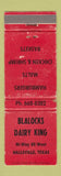 Matchbook Cover - Blalocks Dairy King Hallsville TX WORN