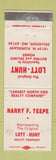 Matchbook Cover - Lott Hunt Harry Teepe Real Estate Dellwood MO
