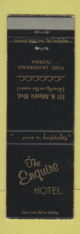 Matchbook Cover - Enquire Hotel Fort Lauderdale FL WEAR