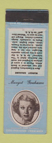 Matchbook Cover - 1930's Diamond Movie Stars Margot Grahame