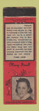 Matchbook Cover - 1930's Diamond Mary Small Singer WEAR