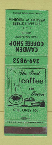 Matchbook Cover - Camden Coffee Shop Weston WV