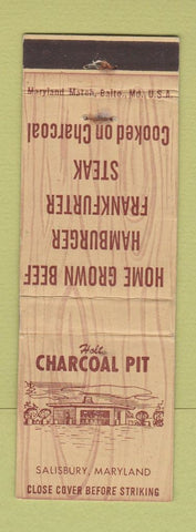 Matchbook Cover - Hotel Charcoal Pit Salisbury MD WEAR
