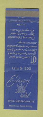 Matchbook Cover - Edison Hotel Lynn MA