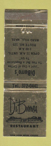 Matchbook Cover - DiBurro's Restaurant Ward Hill MA WORN