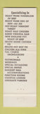 Matchbook Cover - DiBurro's Restaurant Ward Hill MA WORN