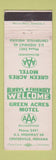 Matchbook Cover - Green Acres Motel Centerville IN