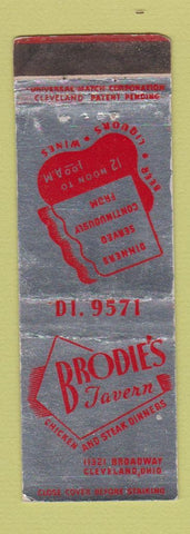 Matchbook Cover - Brodie's Tavern Clevealnd OH WEAR