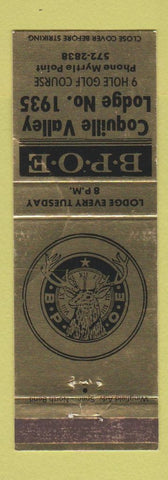 Matchbook Cover - Elks Lodge Coquille Valley WEAR