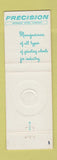 Matchbook Cover - Precision Grinding Wheel Philadelphia PA