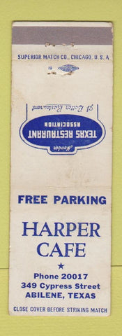 Matchbook Cover - Harper Cafe Abilene TX WEAR