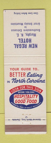 Matchbook Cover - New Regal Hotel Murphy NC