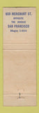 Matchbook Cover - Blue Fox San Francisco CA WEAR