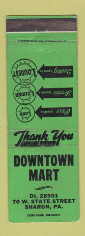 Matchbook Cover - Downtown Mart Sharon PA WEAR