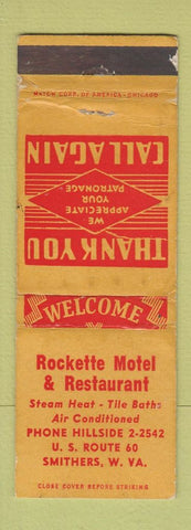 Matchbook Cover - Rockette Motel Restaurant Smithers WV WEAR