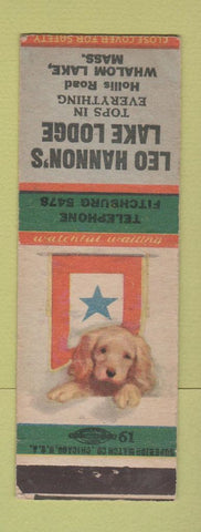 Matchbook Cover - Leo Hannon's Lake Lodge Whalom Lake MA WEAR