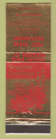 Matchbook Cover - Fort Vause Restaurant Shawsville VA Christmas WEAR