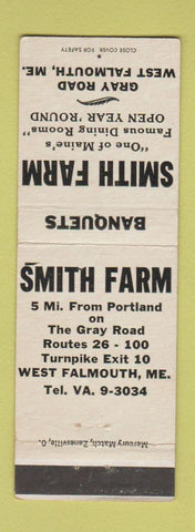 Matchbook Cover - Smith Farm West Falmouth ME