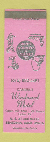 Matchbook Cover - Darnell's Windward Motel Benzonia MI