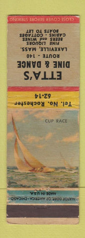 Matchbook Cover - Etta's Dine and Dance Lakeville MA WEAR