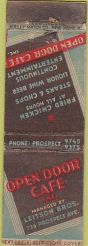 Matchbook Cover - Open Door Cafe Safety Match WEAR