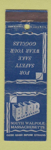 Matchbook Cover - Bird Machinery South Walpole MA