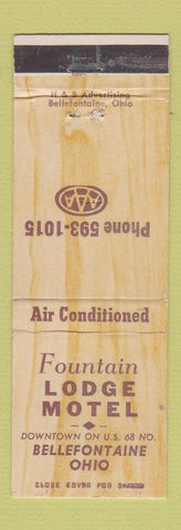 Matchbook Cover - Fountain Lodge Motel Bellefontaine OH