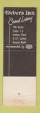 Matchbook Cover - Weber's Inn Ann Arbor MI